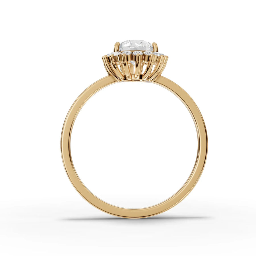 Yellow gold diamond brilliance macro