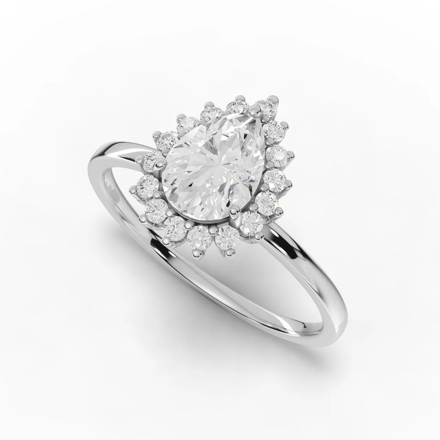 White gold prong structure close-up