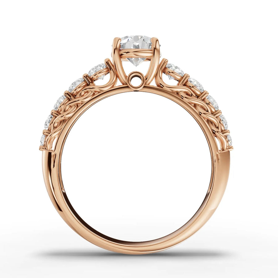 Twisted band lab-grown ring rose gold close-up