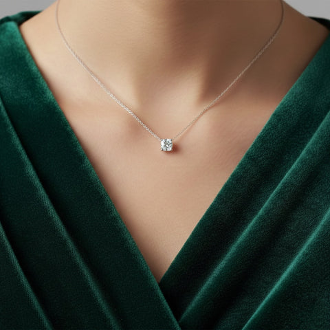 1.5CT Cushion Lab Diamond Solitaire Pendant