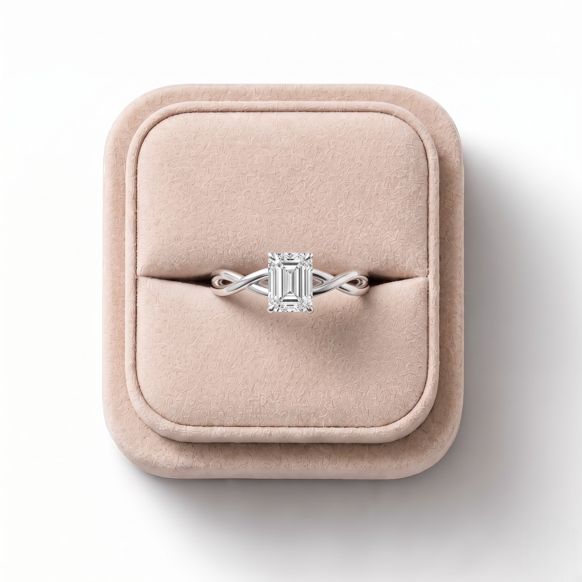 1.00 CT Emerald Prong Set Solitaire Lab Grown Diamond Ring