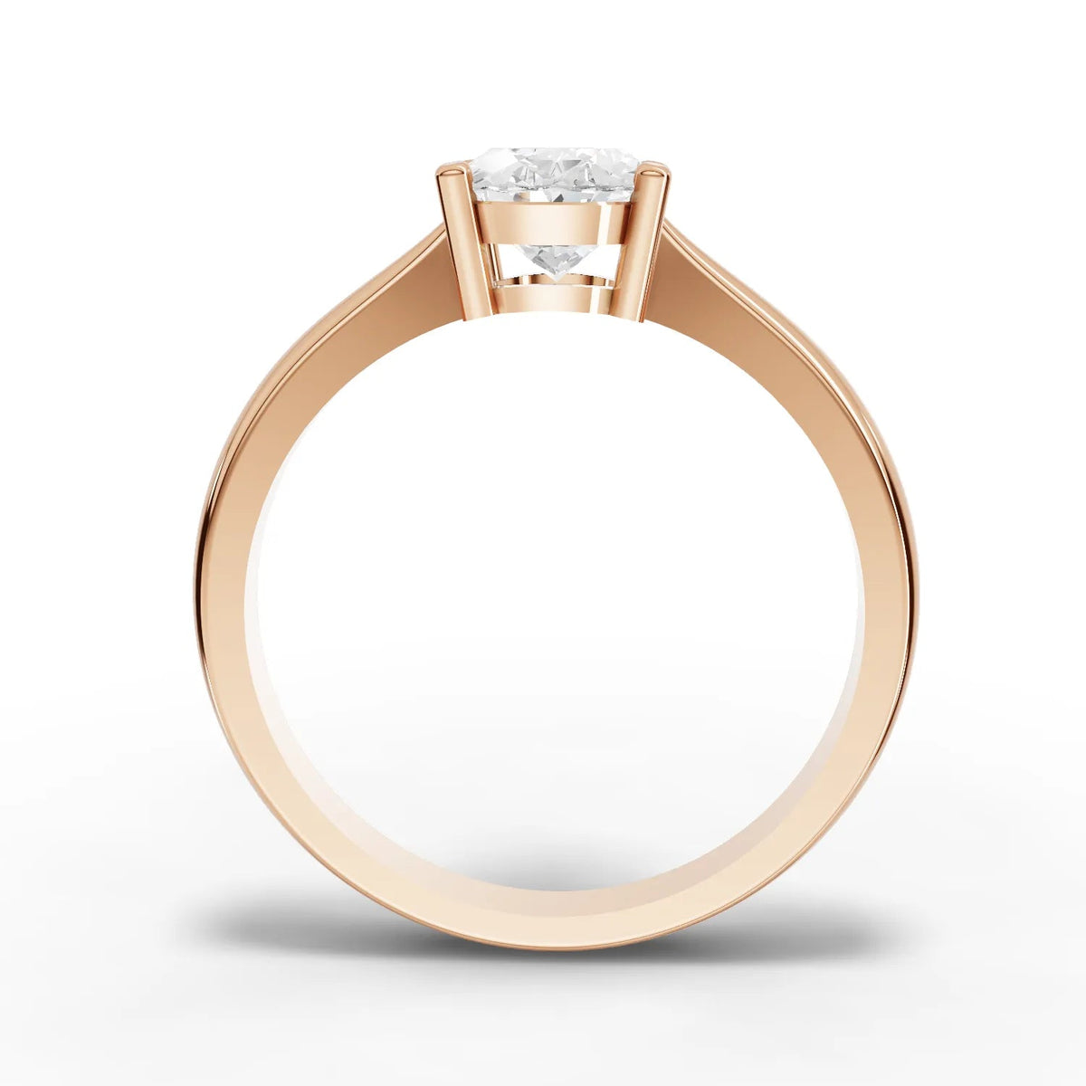 Oval lab-grown ring rose gold close-up