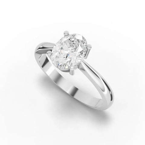Oval diamond ring white gold angle