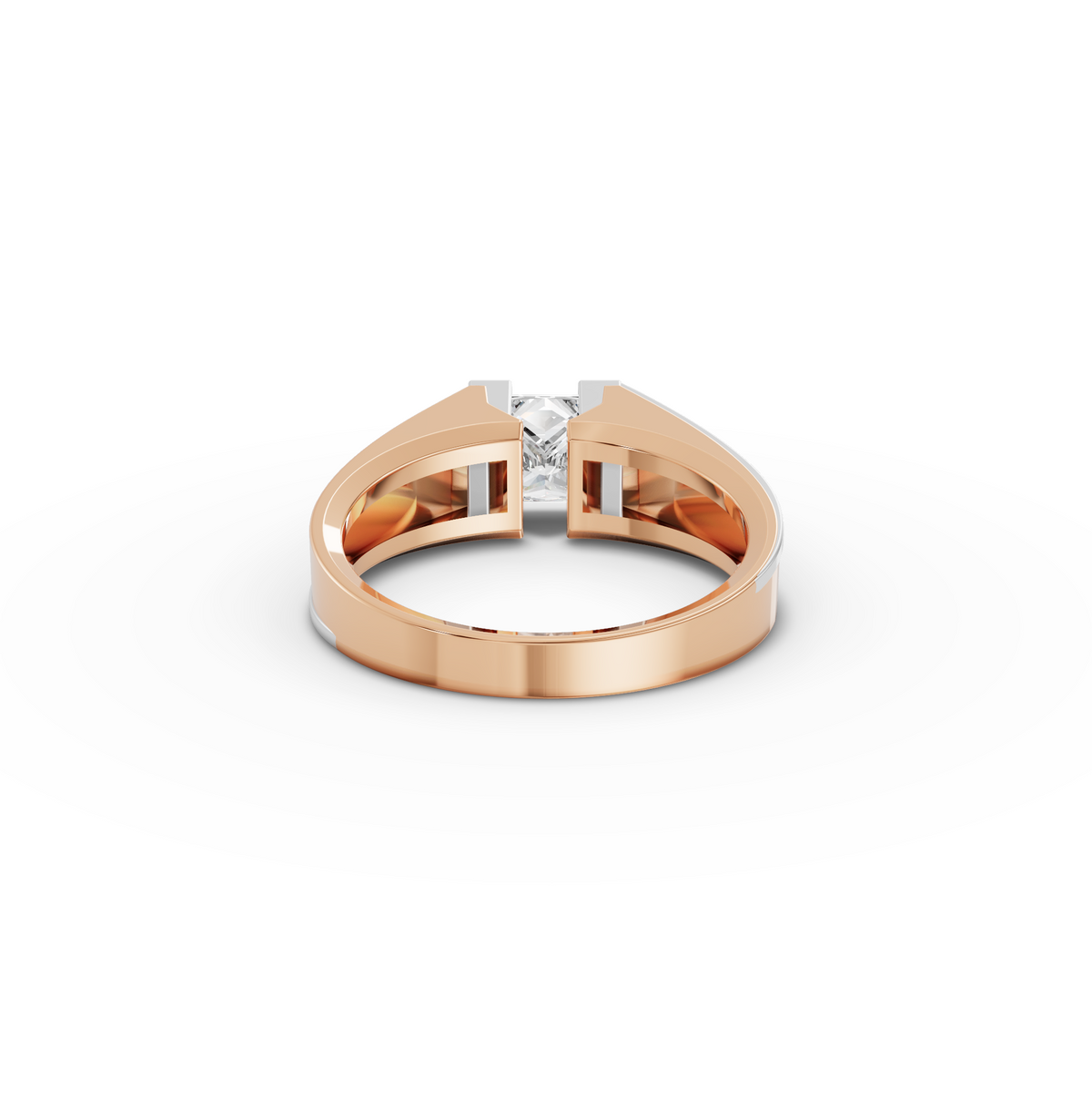 1.00 CT Princess Lab Grown Diamond Two Tone Men’s Solitaire Ring, view 6