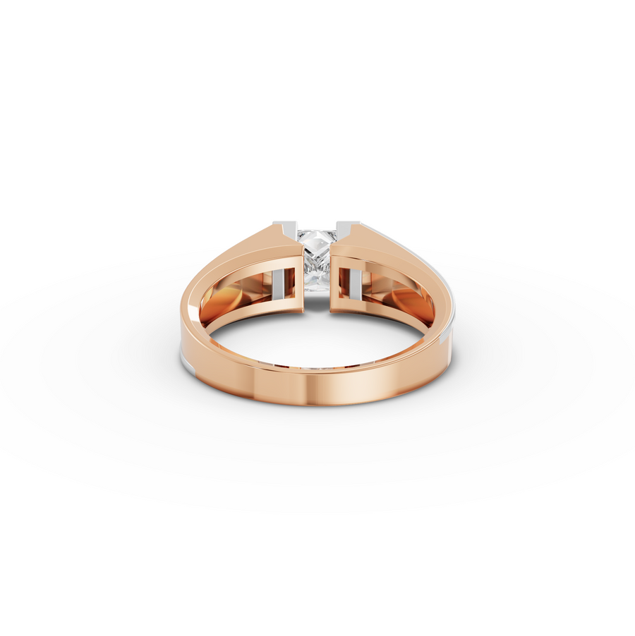 1.00 CT Princess Lab Grown Diamond Two Tone Men’s Solitaire Ring, view 6