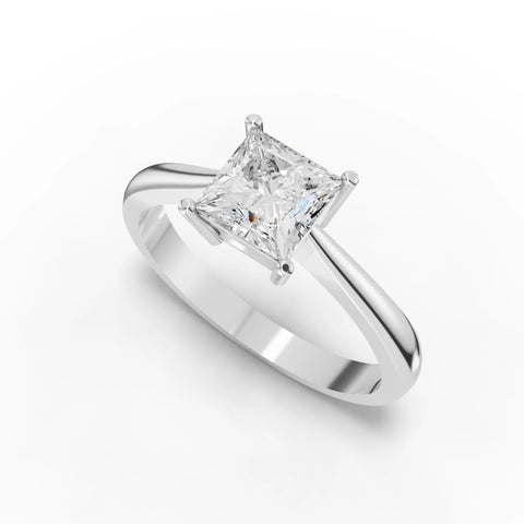 Princess diamond ring white gold angle