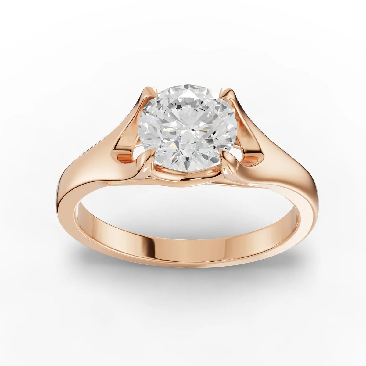 Rose gold round lab diamond ring