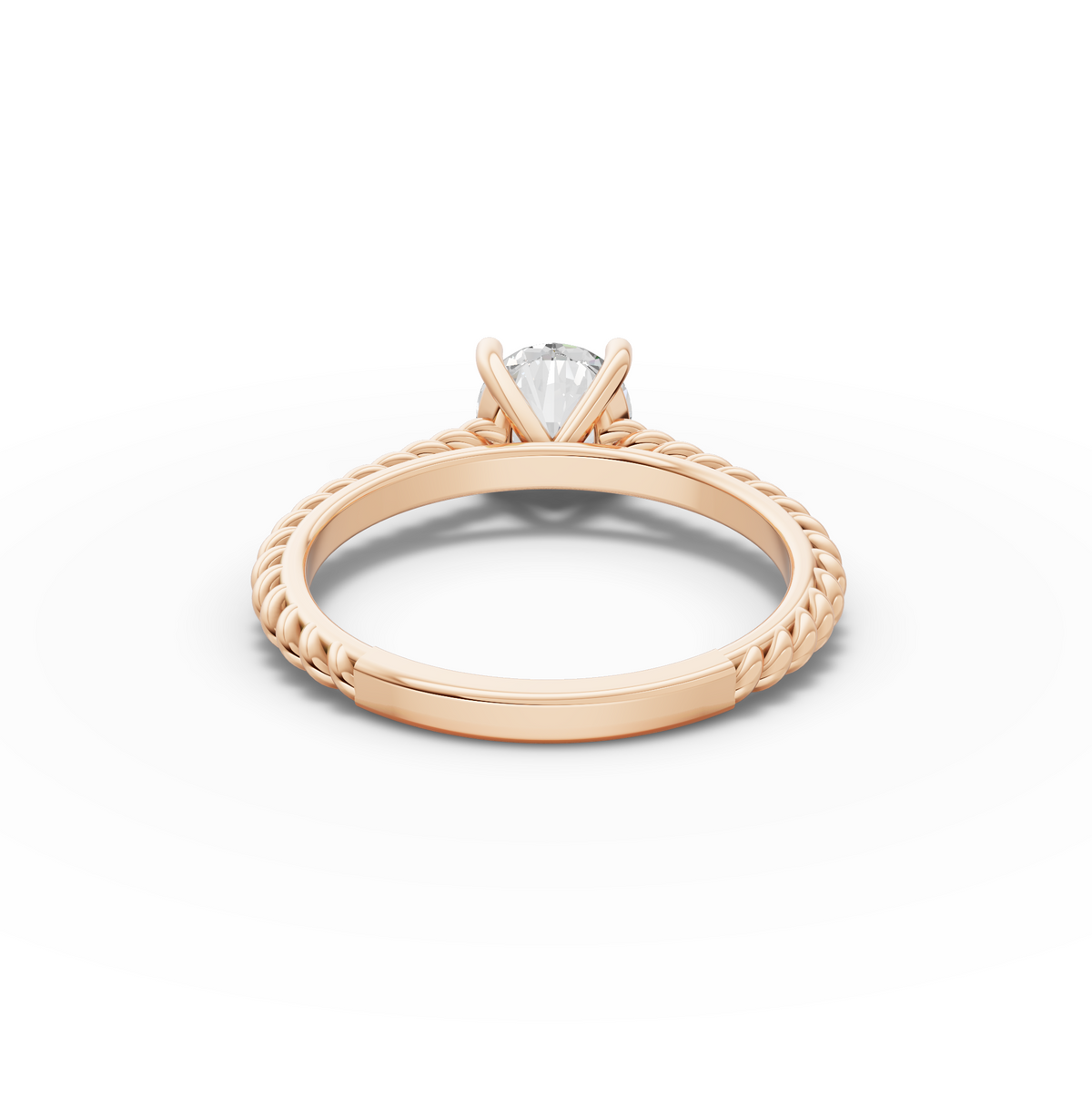 1.00 CT Round Lab Grown Diamond Rope Band Solitaire Ring, view 4