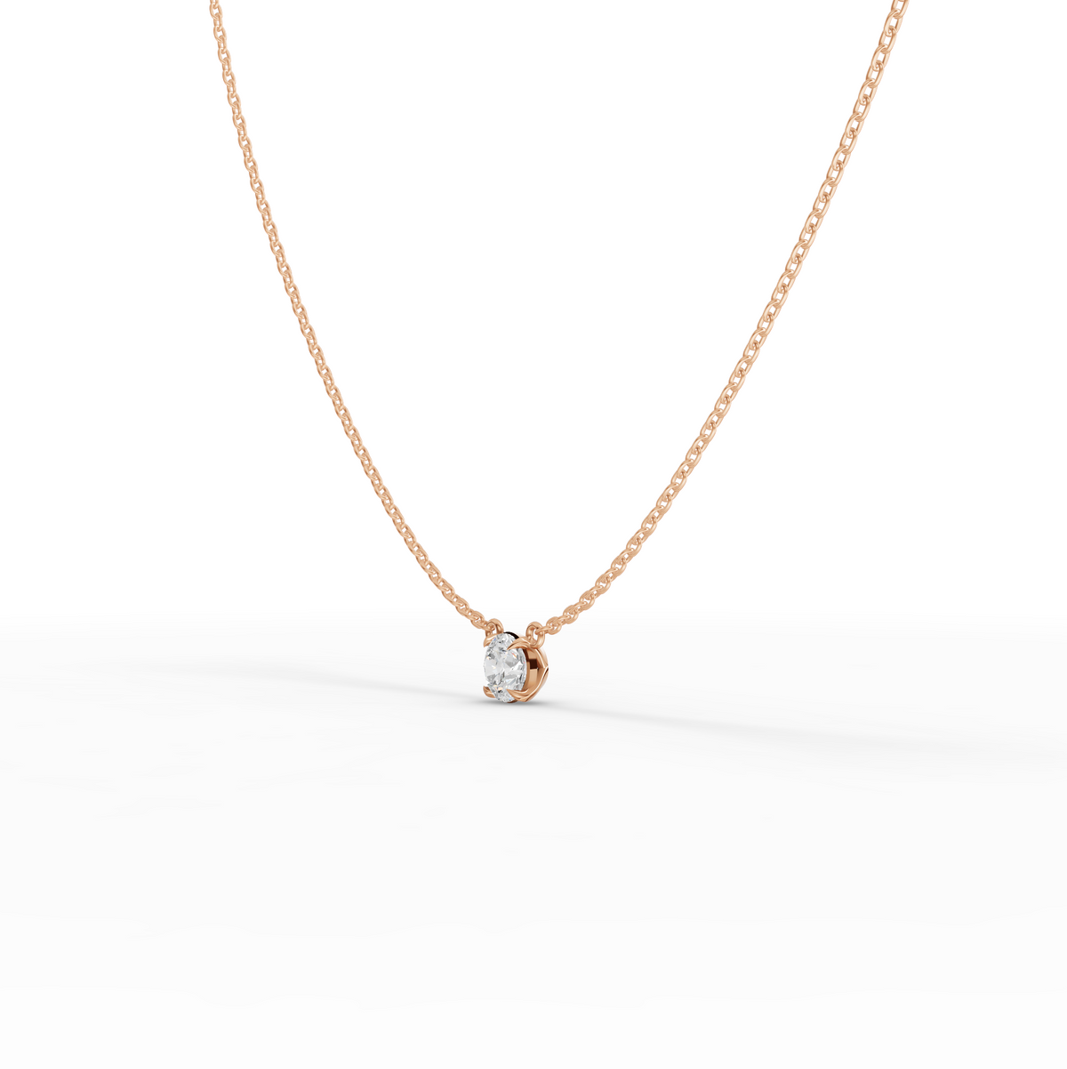 1.00 Ct Round Solitaire Lab Grown Diamond Pendant, view 8