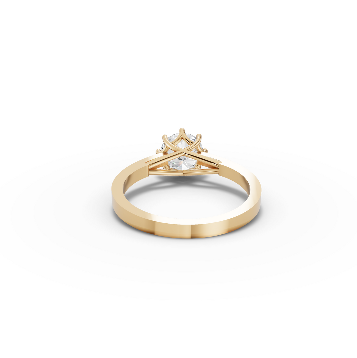 1.00 CT Six Prong Round Solitaire Lab Grown Diamond Engagement Ring, view 4