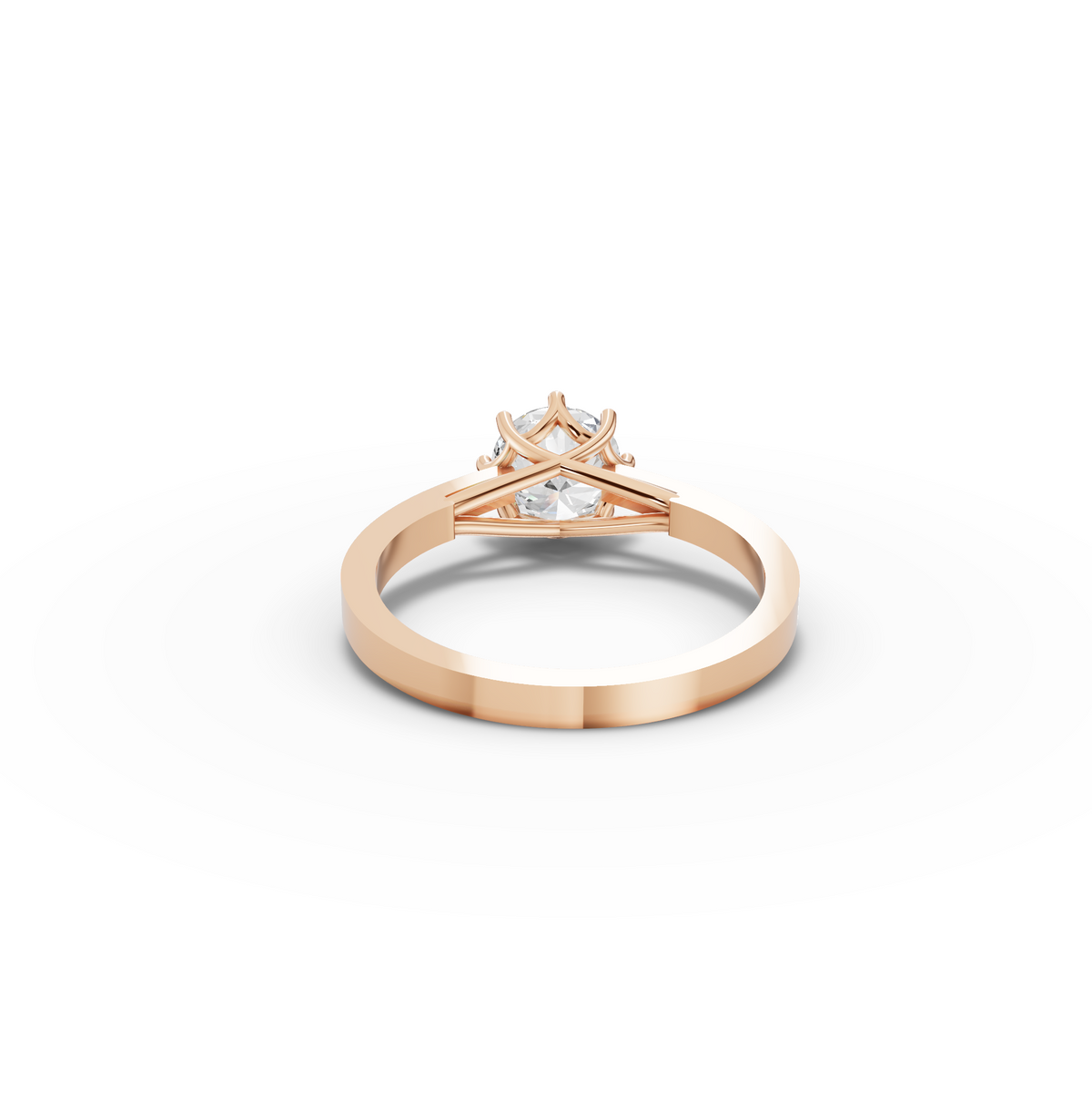 1.00 CT Six Prong Round Solitaire Lab Grown Diamond Engagement Ring, view 6