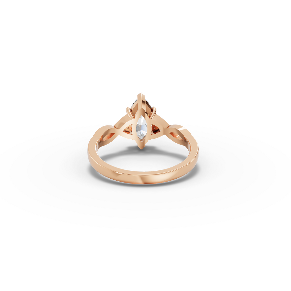 1.03 CT Marquise Twist Band Lab Grown Diamond Ring, view 6