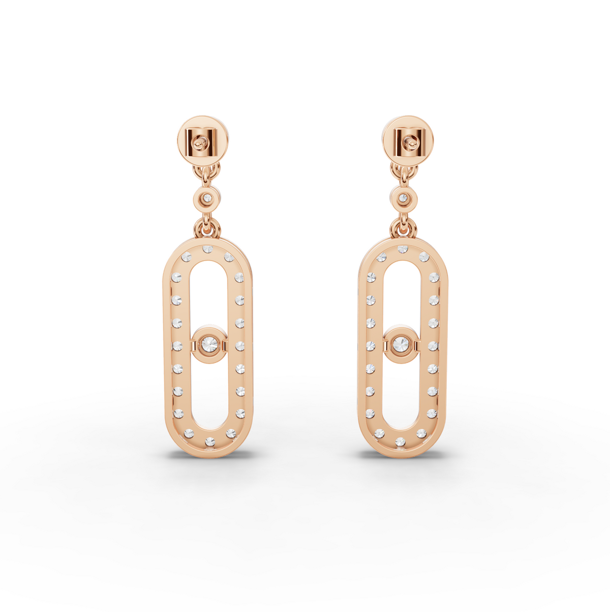 1.09 CT Oval Halo Lab Grown Diamond Drop Earrings, view 6