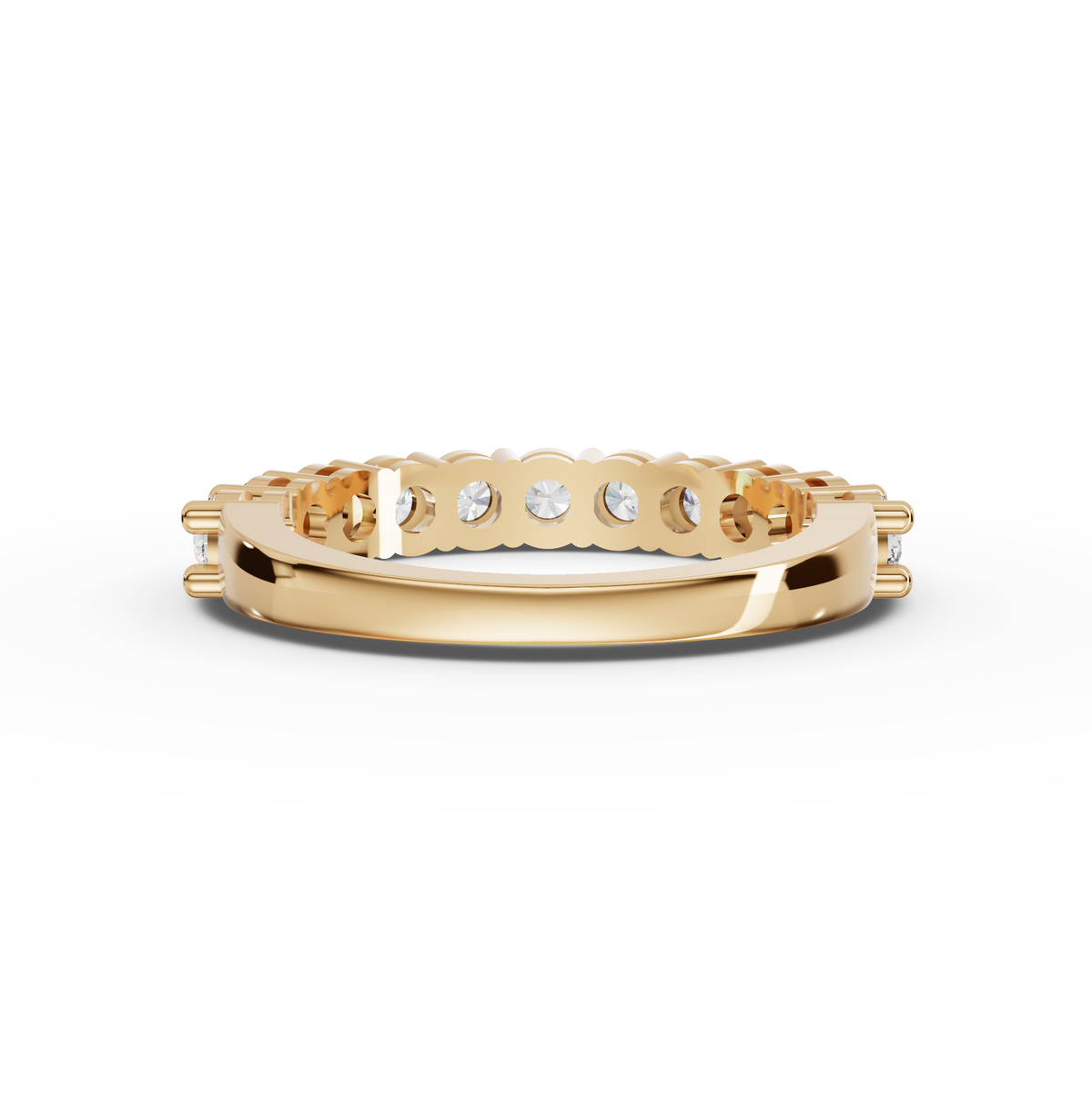 1.11 CT Round Basket Setting Half Eternity Lab Grown Diamond Ring, view 4