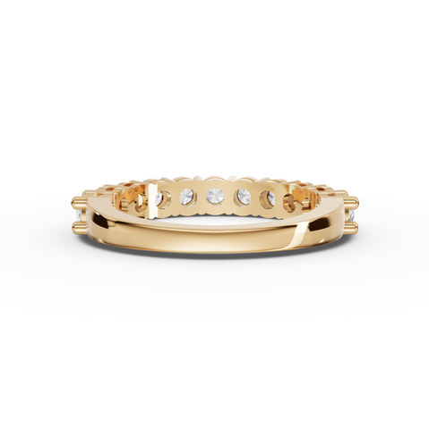 1.11 CT Round Basket Setting Half Eternity Lab Grown Diamond Ring, view 4