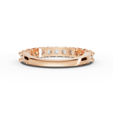 1.11 CT Round Basket Setting Half Eternity Lab Grown Diamond Ring, view 6