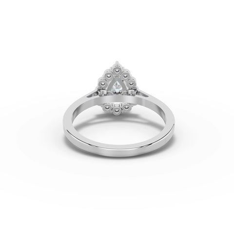 1.12 CT Pear Halo Lab Grown Diamond Ring in white gold, view 3
