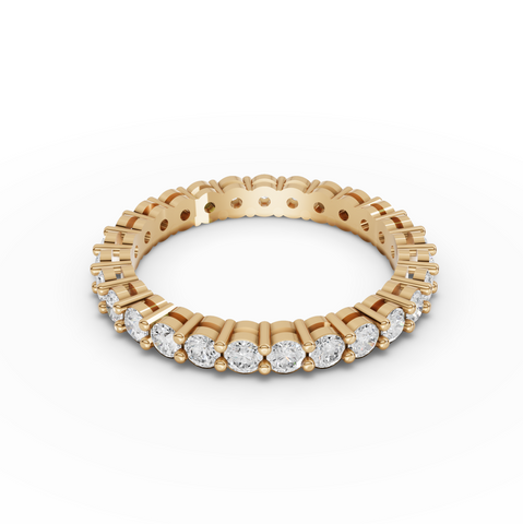 1.15 CT Round Shared-Prong Full Eternity Lab Grown Diamond Ring, view 3