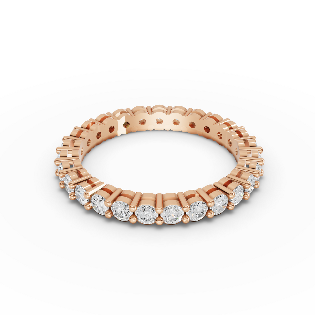 1.15 CT Round Shared-Prong Full Eternity Lab Grown Diamond Ring, view 4