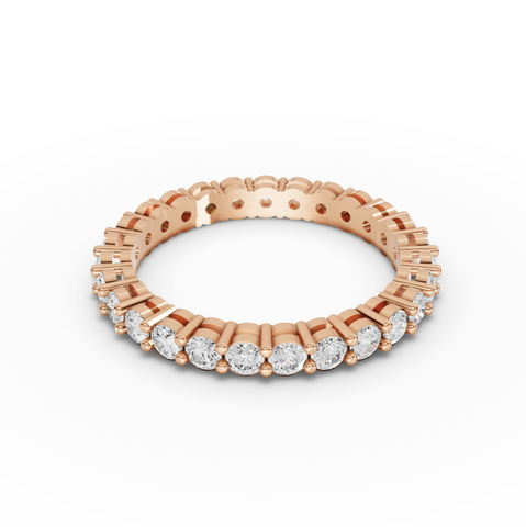 1.15 CT Round Shared-Prong Full Eternity Lab Grown Diamond Ring, view 4