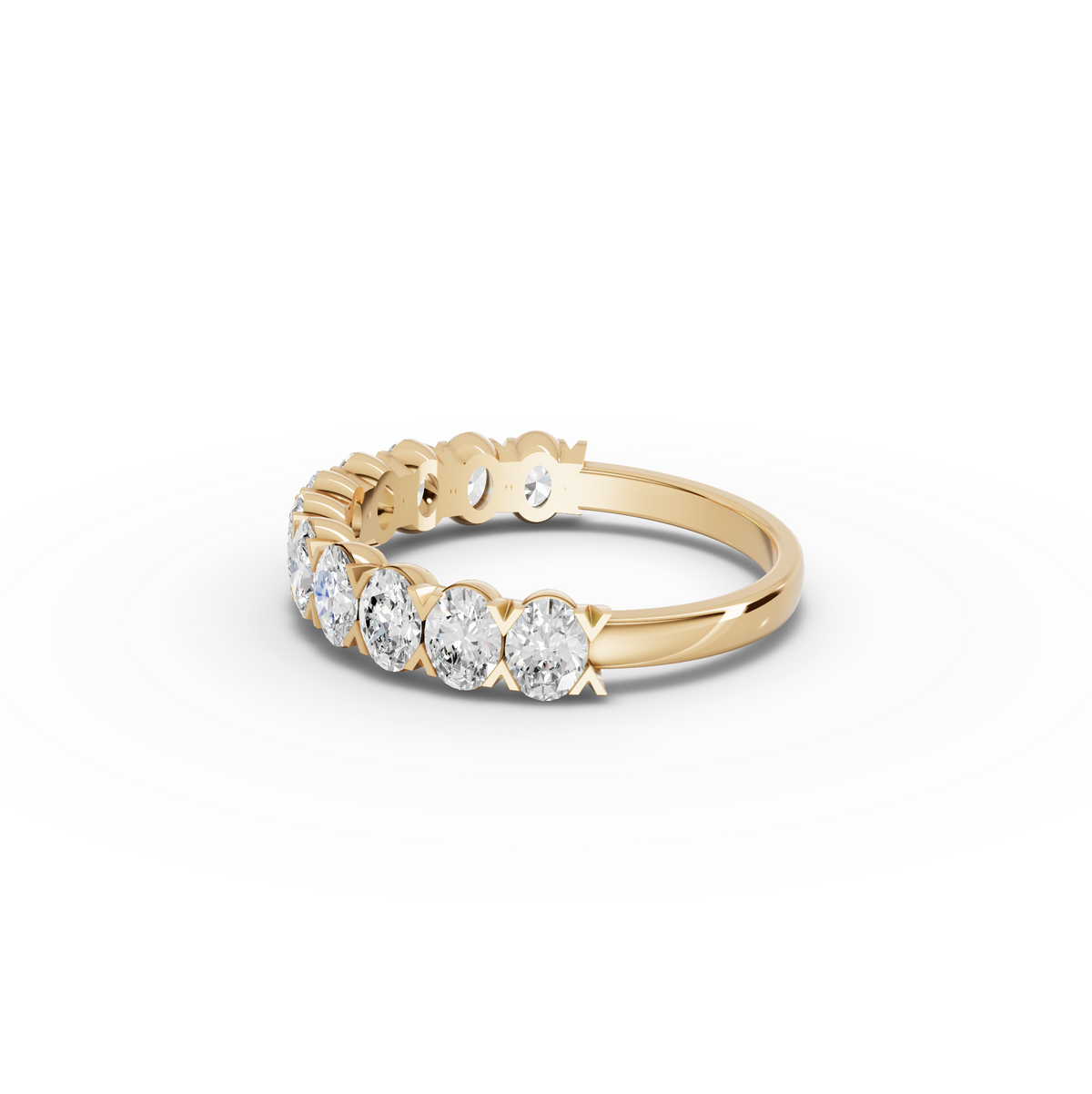 1.16 CT Oval Half Eternity Lab Grown Diamond Ring, view 4