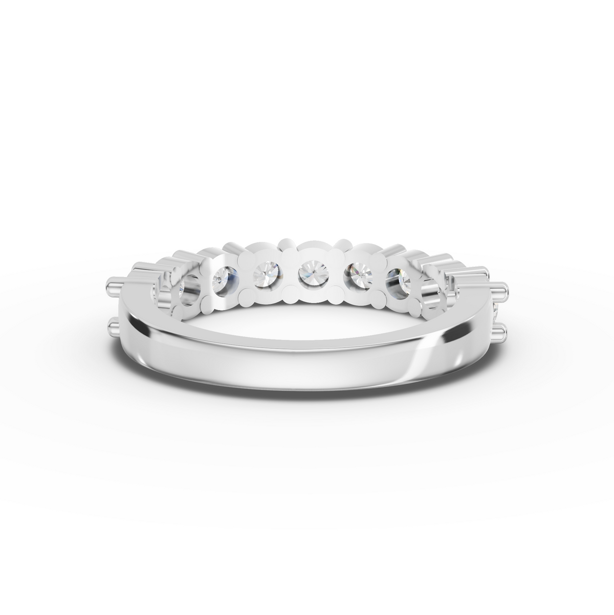 1.16 CT Round Basket Set Half Eternity Lab Grown Diamond Ring, view 2