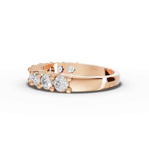1.16 CT Round Basket Set Half Eternity Lab Grown Diamond Ring, view 5