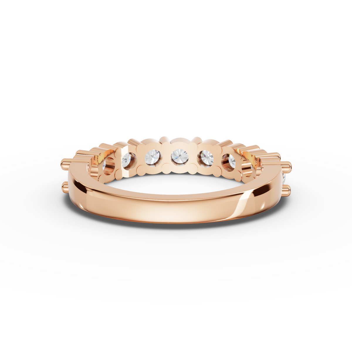 1.16 CT Round Basket Set Half Eternity Lab Grown Diamond Ring, view 6