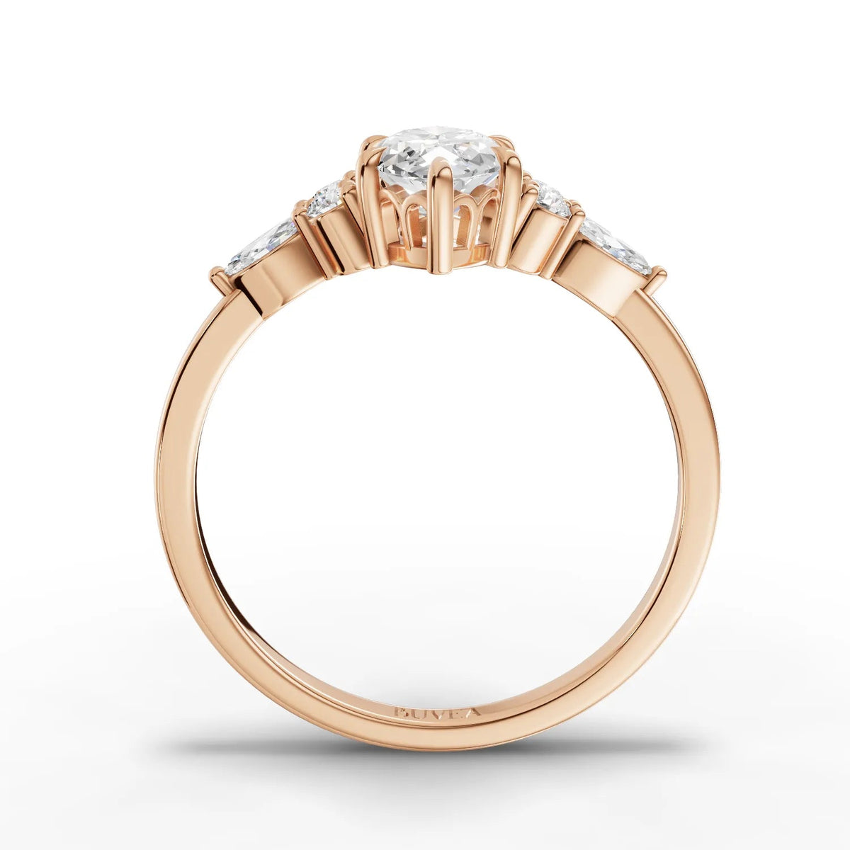 1.20 CT Marquise Solitaire Lab Grown Diamond Accent Ring