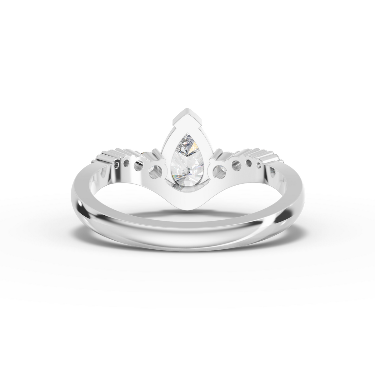 1.22 CT Pear With Side Stone Lab Grown Diamond Ring, view 2