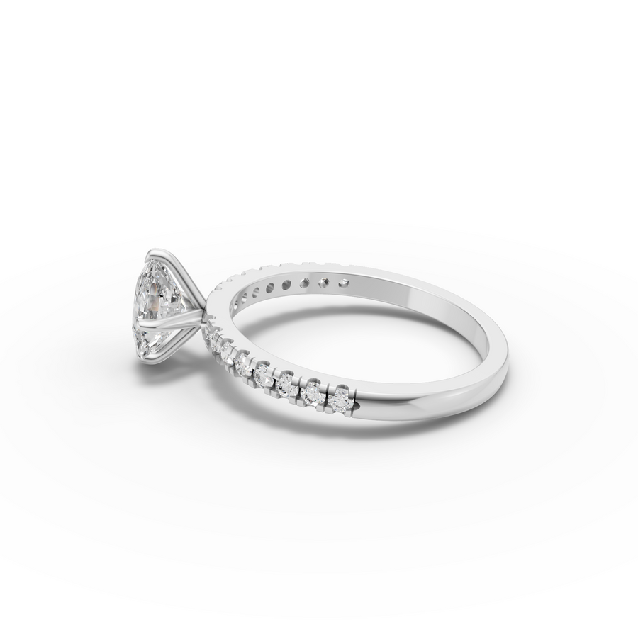 1.25 CT Cushion Pavé Lab Grown Diamond Engagement Ring, view 2