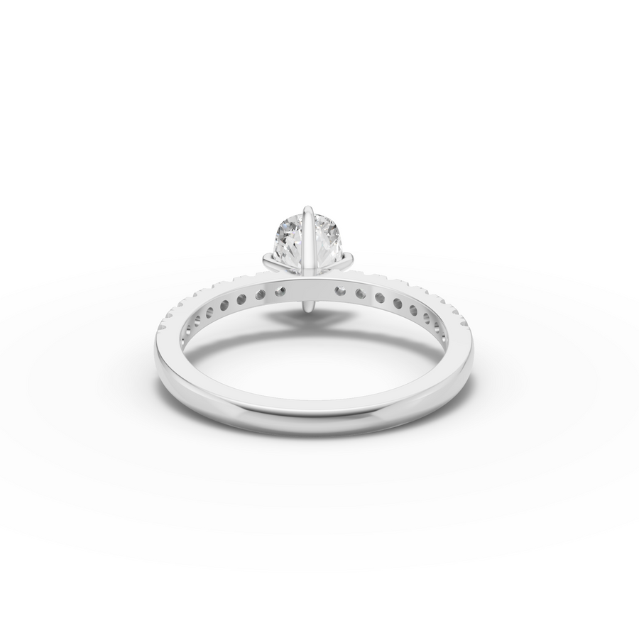 1.25 CT Cushion Pavé Lab Grown Diamond Engagement Ring, view 3
