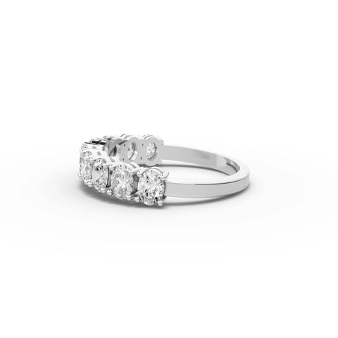 1.28 CT Oval Shared-Prong Full Eternity Lab Grown Diamond Ring in white gold, view 2
