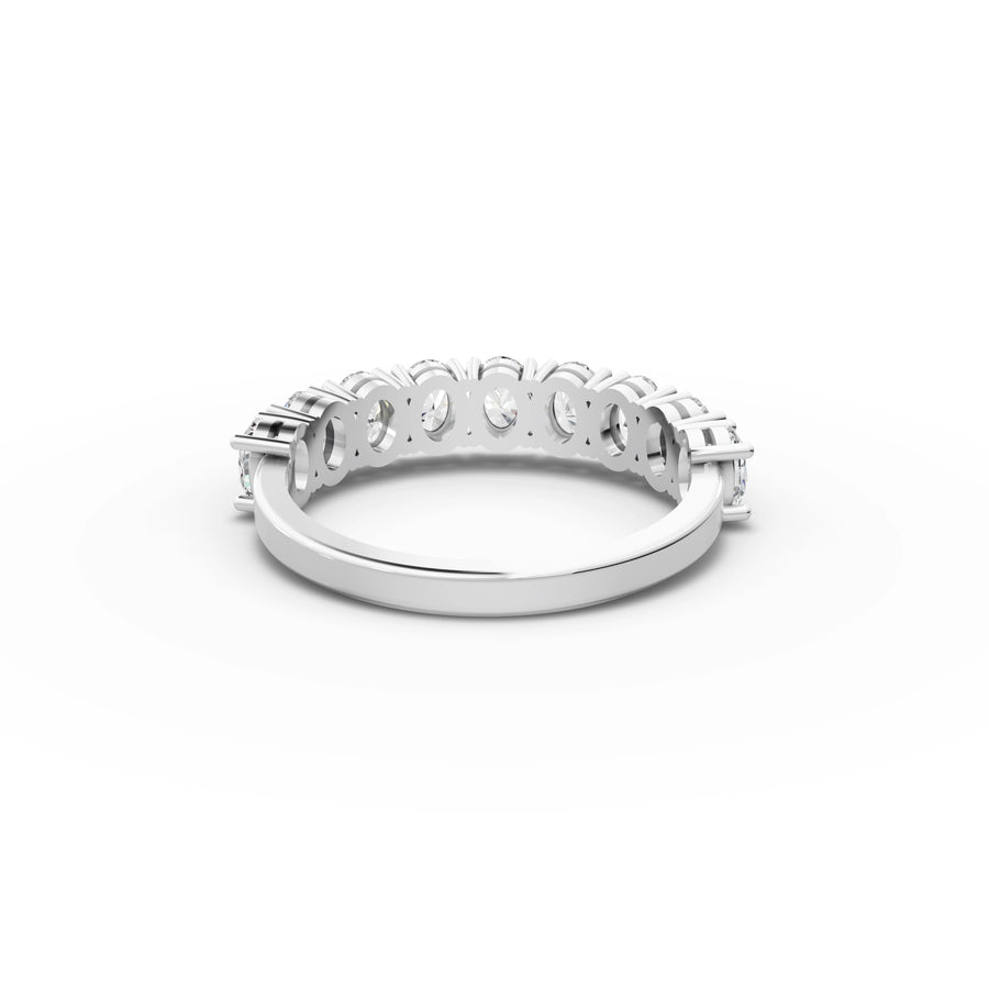 1.28 CT Oval Shared-Prong Full Eternity Lab Grown Diamond Ring in white gold, view 3