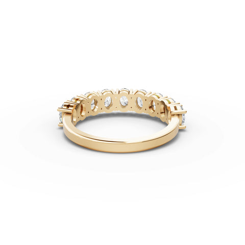 1.28 CT Oval Shared-Prong Full Eternity Lab Grown Diamond Ring in yellow gold, view 3