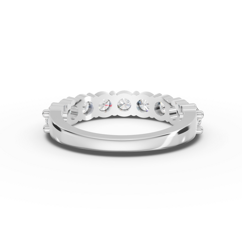 1.45 CT Round Basket Setting Half Eternity Lab Grown Diamond Ring, view 2