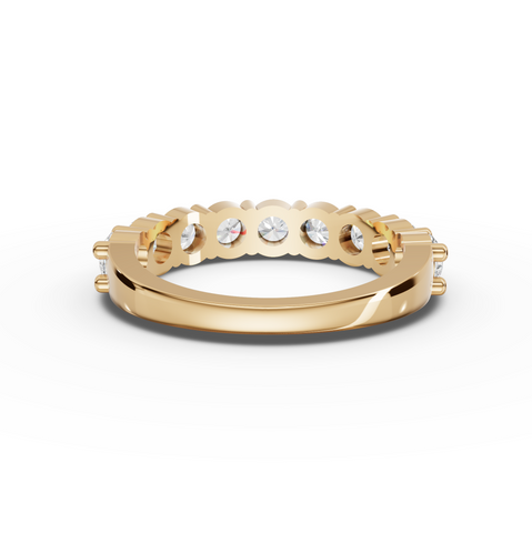 1.45 CT Round Basket Setting Half Eternity Lab Grown Diamond Ring, view 4