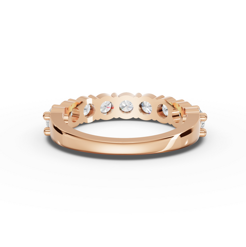 1.45 CT Round Basket Setting Half Eternity Lab Grown Diamond Ring, view 6