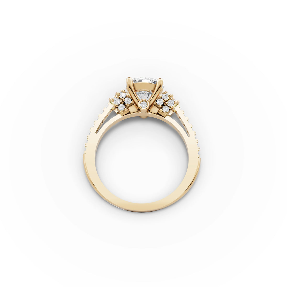 1.46 CT Round Solitaire Accent Lab Grown Diamond Ring, close-up