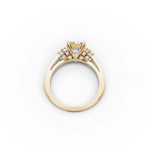 1.46 CT Round Solitaire Accent Lab Grown Diamond Ring, close-up
