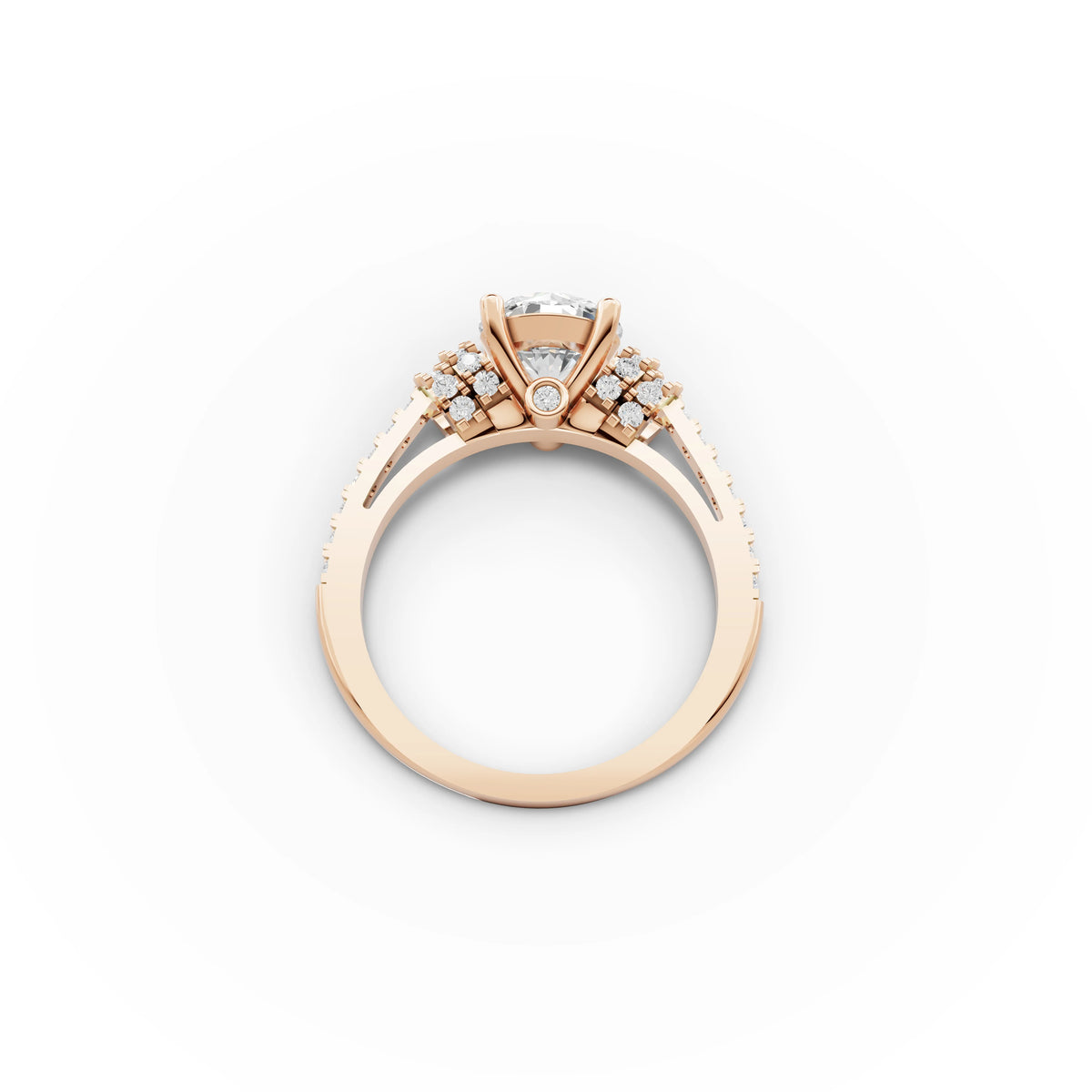 Round lab-grown diamond solitaire ring profile