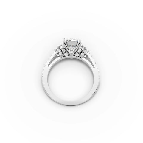 1.46 CT Round Solitaire Accent Lab Grown Diamond Ring, top view