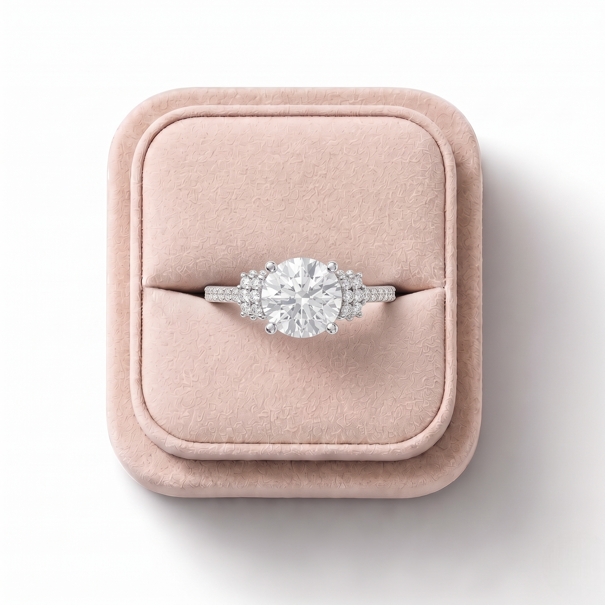 1.46 CT Round Solitaire Accent Lab Grown Diamond Ring