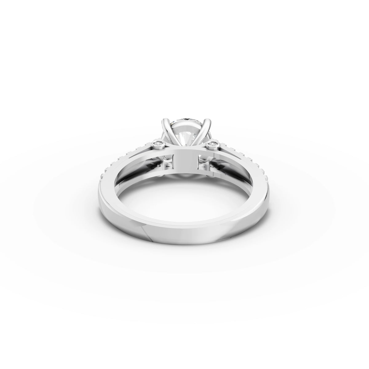 1.49 CT Round Lab Grown Diamond Pavé Band Ring in white gold, view 4
