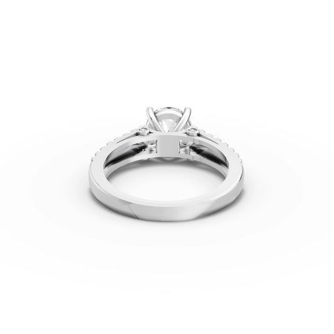 1.49 CT Round Lab Grown Diamond Pavé Band Ring in white gold, view 4