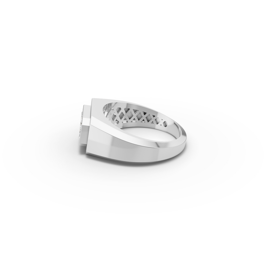 1.5 CT Emerald Lab Diamond East-West Bezel Men's Ring