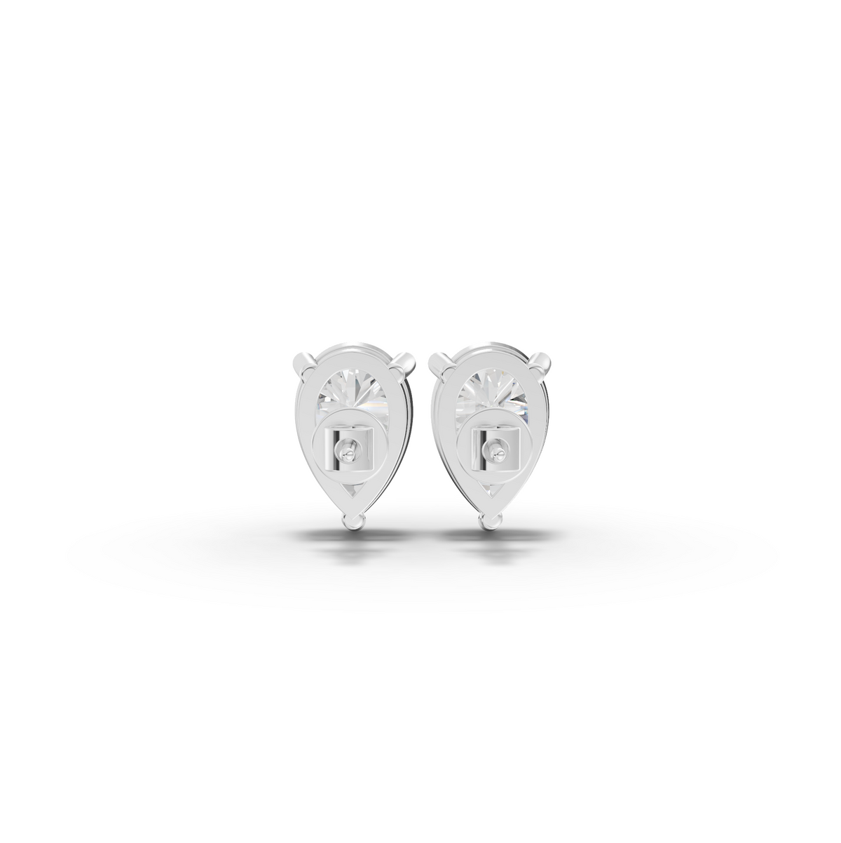 1.50 CT Each Pear Lab Grown Diamond Solitaire Stud Earrings, view 2