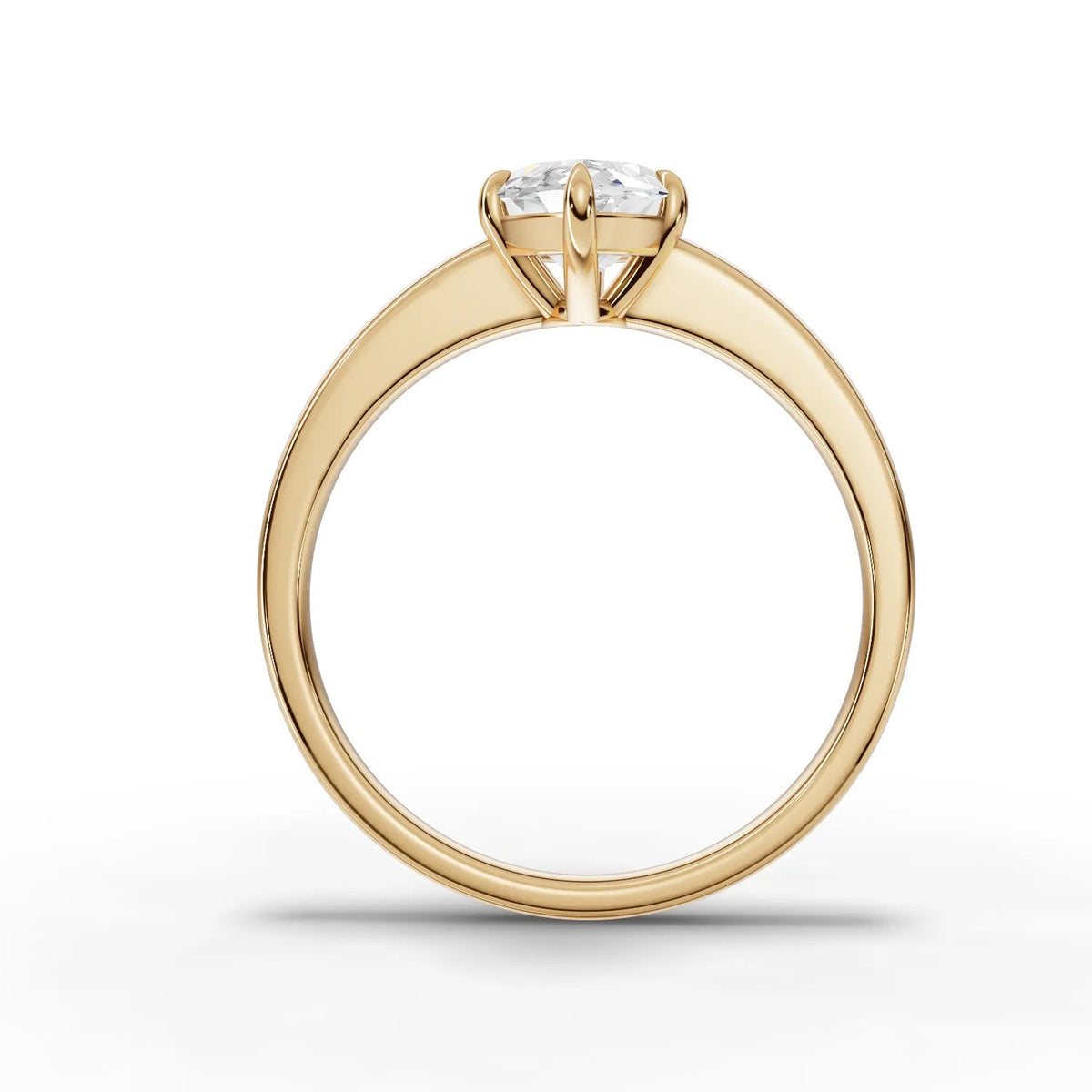 Marquise lab-grown ring yellow gold close-up
