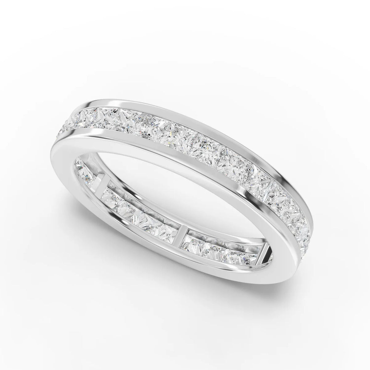 Princess eternity band white gold angle