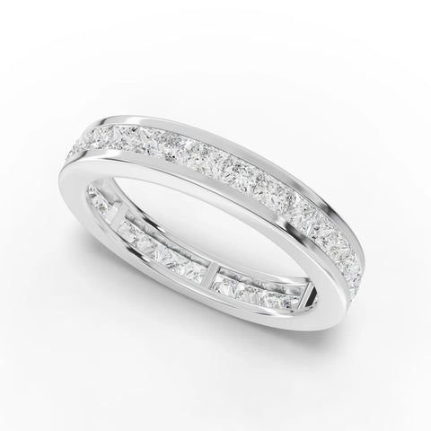 Princess eternity band white gold angle